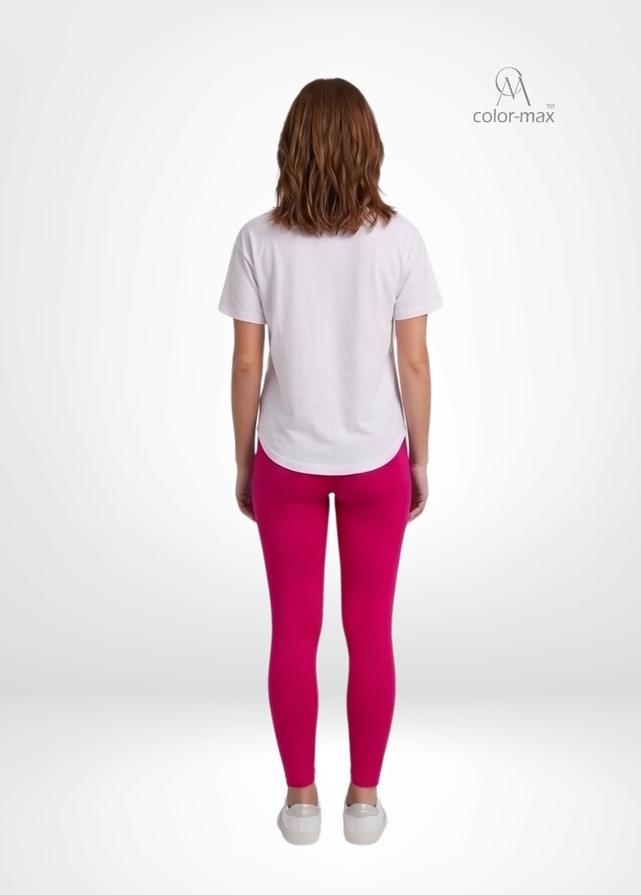 DARK RANI PINK - Premium Cotton Lycra Ankle Leggings - Hover